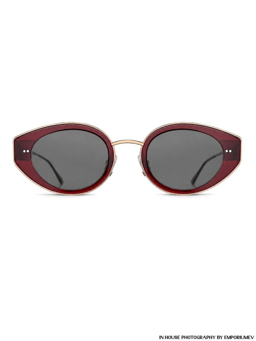 Matsuda M3120 Cat Eye Sunglass | Bordeaux - Pale Gold | Grey Solid Lenses (0391)